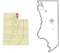 Location in Rich County and the state of Utah