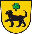Bracke im Wappen von Hohnstein (Sächsische Schweiz)