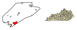 Location of Providence in Webster County, Kentucky.