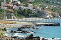 The Ceuta border fence as it enters the sea