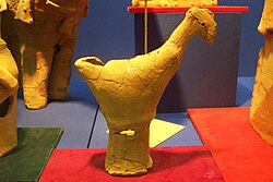 Haniwa of a chicken, Shibayama Kofun Haniwa Museum