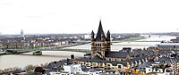 Les ponts de Deutz, l'Église Saint-Martin de Cologne et le quartier Saint-Martin