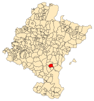 Localização do município de Santacara em Navarra