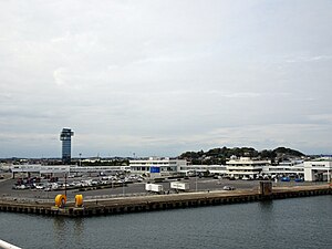 船舶から見た茨城港大洗港区