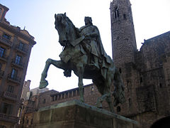 Estàtua eqüestre: A Ramon Berenguer III (1888), de Josep Llimona, Via Laietana.