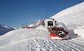 Low-profile plow used by the Rhaetian Railway to remove snow between the rails