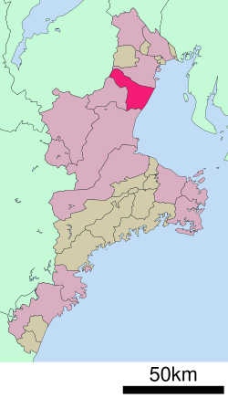 Vị trí thành phố Suzuka trên bản đồ tỉnh Mie