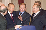 Azerbajdzjans president Gejdar Alijev, Kutjma och Rysslands president Vladimir Putin, 2000.