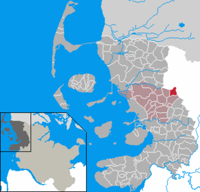 Poziția Goldebek pe harta districtului Nordfriesland