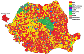 Apartenența politică a primarilor tuturor unităților administrative