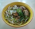 Indonesian mie kocok noodle dish uses pieces of beef tendon.