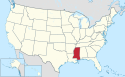 Location map of Mississippi.