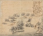 Samtida teckning av Tordenskjolds anfall på Nya Älvsborg i juli 1719.