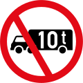 Goods vehicles exceeding 10 tonnes GVM prohibited