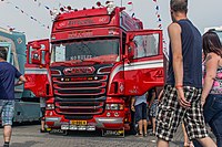 Custom painted Scania R 500 with 2009 facelift at the Truckstar Festival 2013 in Assen (NL).