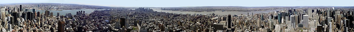 Manhattan 360°-os panorámája az Empire State Buildingről nézve