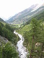 Blick aus der Zermatter Schlucht abwärts auf Täsch.