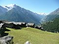 Blick von Jungen auf die Mischabel (links oben) und das hintere Mattertal.