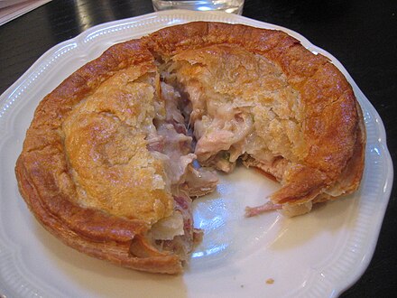 A chicken and lamb pie