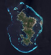 Mayotte vue par le satellite Sentinel 2 en 2021.