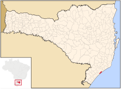 Localização de Balneário Rincão em Santa Catarina