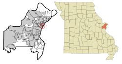 Location of Hillsdale, Missouri