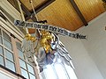 Spruchband statt Posaunendarstellung: Erhebe deine Stimme wie eine Posaune (Jes 58,1 LUT). Posaunenengel Stadtkirche Geising