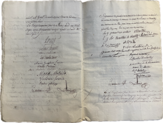 Contrat de mariage de Louis des Escotais signé le 17 juin 1771 par Louis XV et la famille royale