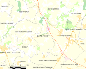 Poziția localității Sainte-Pexine
