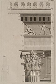 Ancient Greek Corinthian order of the Choragic Monument of Lysicrates, Athens, c.335 BC