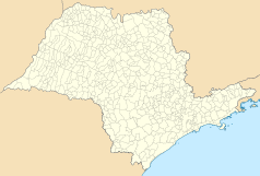 Mapa konturowa São Paulo, blisko centrum po prawej na dole znajduje się punkt z opisem „Alumínio”