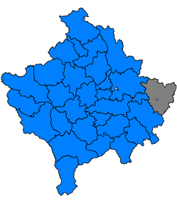 Localizare Kosovska Kamenica