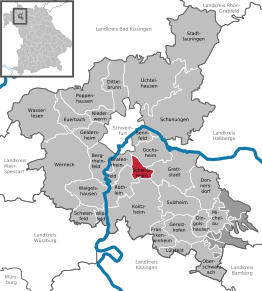 Poziția Schwebheim pe harta districtului Schweinfurt