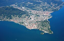 Aerial view of Verbania from the south