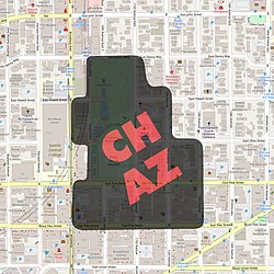 Area occupied by CHAZ[2]