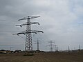 Leitung kurz vorm Umspannwerk St. Peter (im Hintergrund)