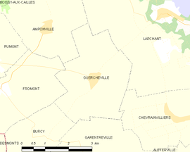 Mapa obce Guercheville