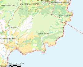 Mapa obce Saint-Raphaël