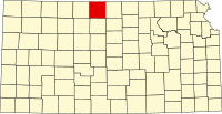 Locatie van Smith County in Kansas