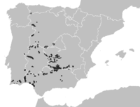 Distribución do lince ibérico en 1980