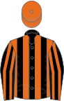 Black and orange stripes, orange cap
