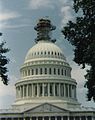 Scaffolding on the Capitol dome during the 1993 restoration of the Statue of Freedom