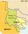 Image 4The Republic of Texas. The present-day outlines of the U.S. states (white lines) are superimposed on the boundaries of 1836–1845. (from History of Texas)