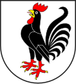 Gallo nero cantante (stemma di Guarda, Svizzera)