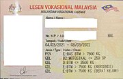 Vocational Licence.