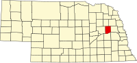 Map of Nebraska highlighting Colfax County