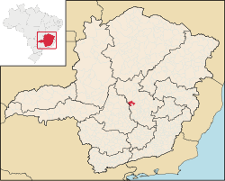 Localização de Paraopeba em Minas Gerais