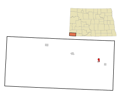 Location of Scranton, North Dakota