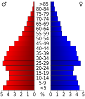 Bevolkingspiramide Hoke County