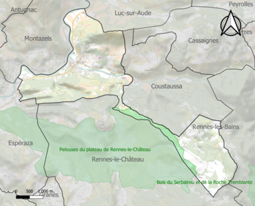 Carte de la ZNIEFF de type 1 sur la commune.